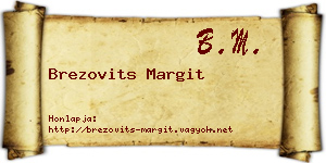 Brezovits Margit névjegykártya